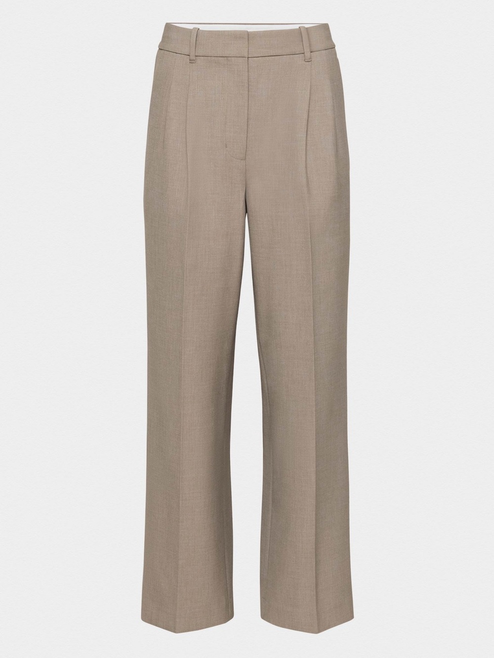 Aritzia The Effortless Pant Eversential High Rise Trouser Pants Heather Taupe